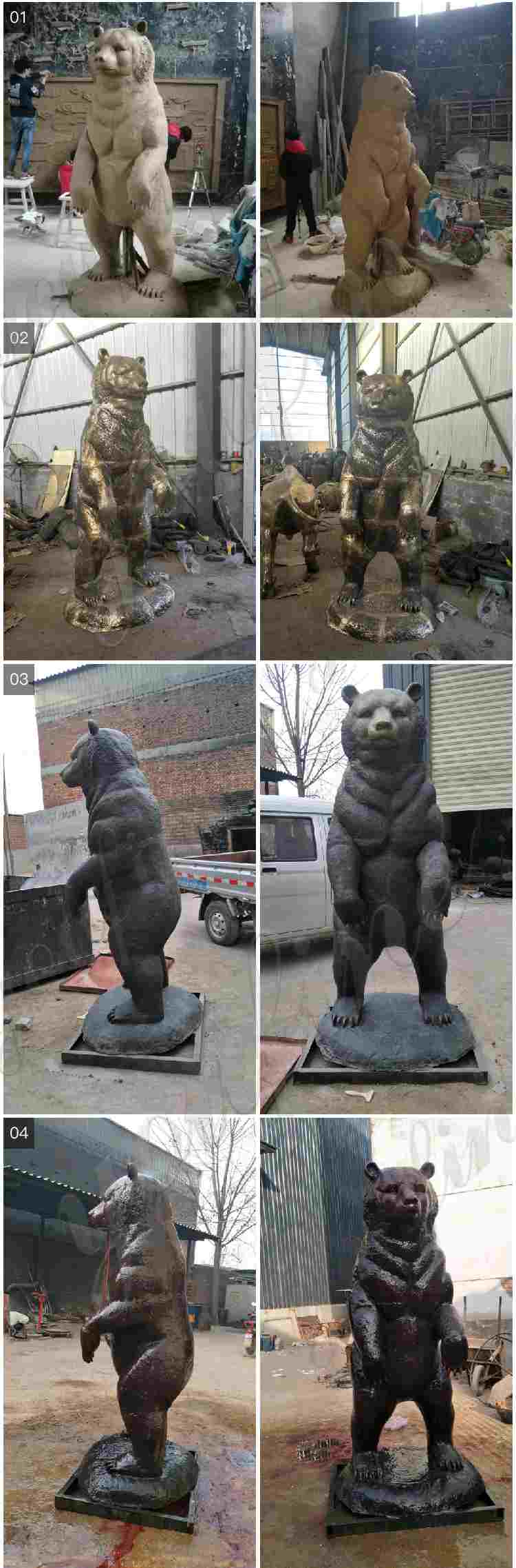 Outdoor Large Standing Bronze bear Statue BOKK-303