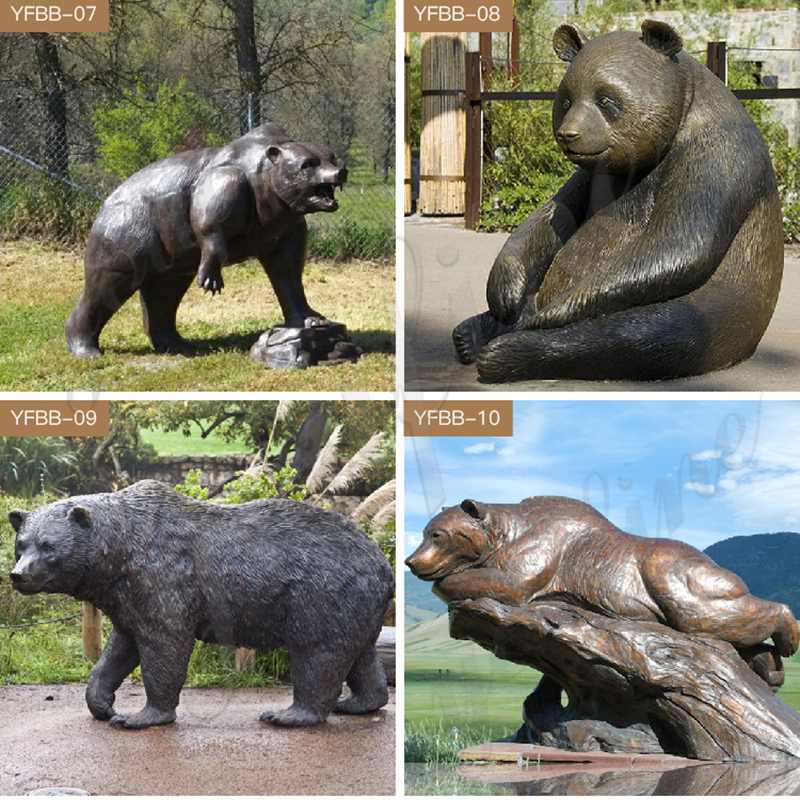 Outdoor Standing Bronze Grizzly bear Statue BOKK-303