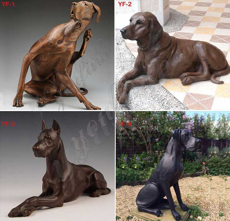 Antique Bronze Dog Statue