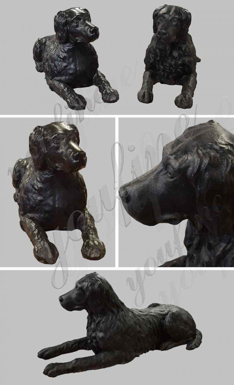 large bronze dog sculpture