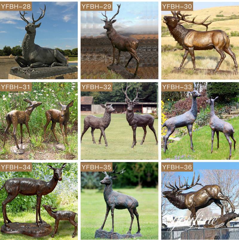 life size bronze deer sculpture for sale for outdoor