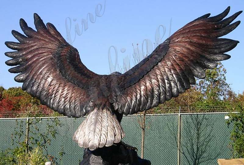 life-size bronze eagle sculpture