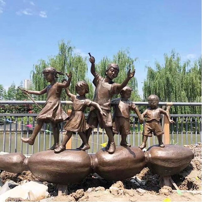 bronze children for park